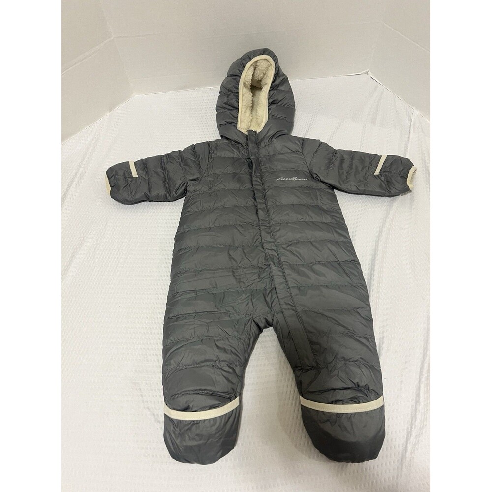 Eddie Bauer Baby 6 Months Grey Down Snowsuit Jacket Bunting NWT Unisex